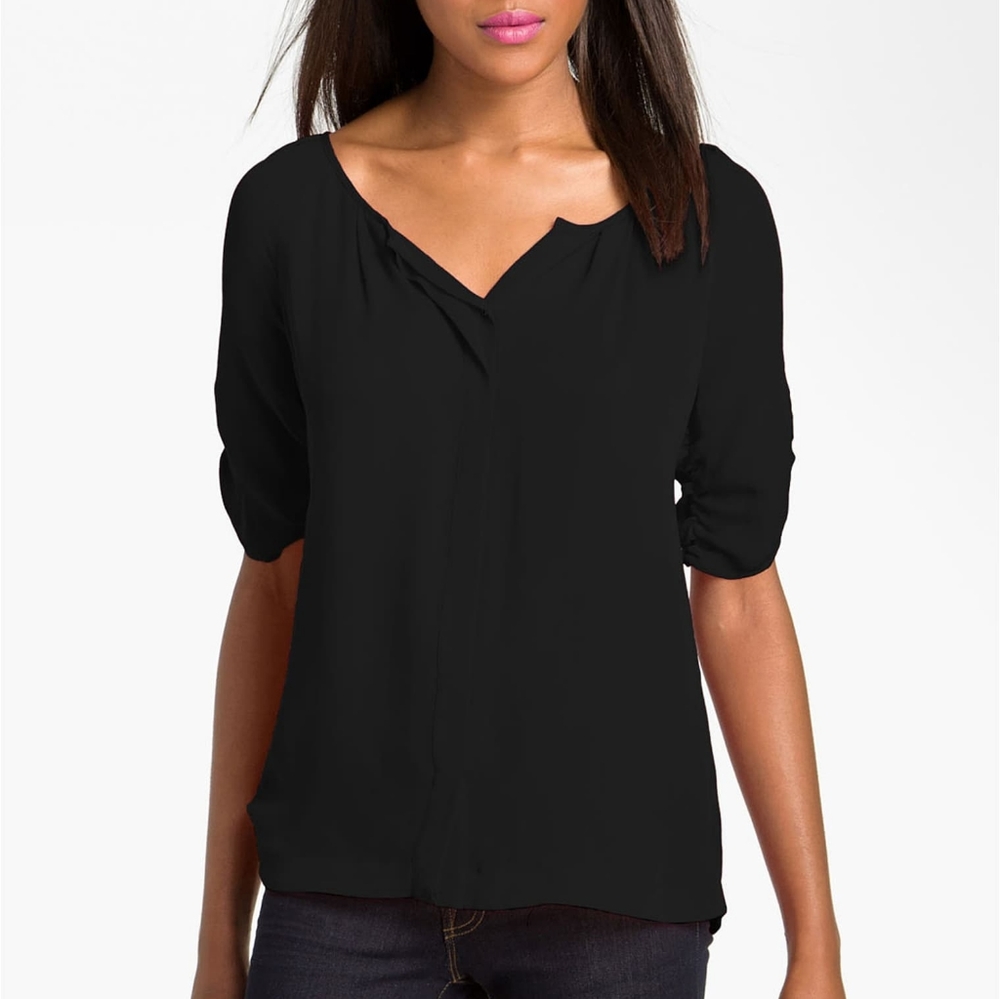 Joie Terabithia black v-neck silk blouse